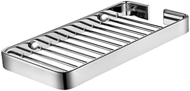 Qinisi Bathroom Shower Caddies 8-Inch Rustproof Rectangular Bath Storage Soap Basket Wall Mounted Brass Chrome
