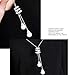 Lavany Women's Necklace Pendant, Luxury Long Necklace Sweater with Crystal Pearls Pendant Charm for Women (Silver)