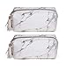 Joyful 3pcs Marble Travel Cosmetic Bag Set Clear Makeup Bag Cosmetic Bag Set Marble Bag (Color A)