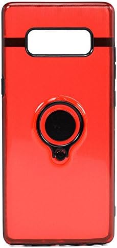 KIKO Samsung Galaxy Note 8, 360 Neon Case Cover Rotating Ring Stand Hybrid Anti Drop Shell Protective Skin Shock Absorbing Scratch Resistant Defender Slim Protection, with Metal Plate (Red)