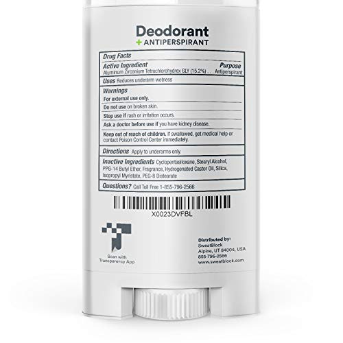 SweatBlock Antiperspirant Deodorant for Men and Women, Daily Strength, Invisible Solid