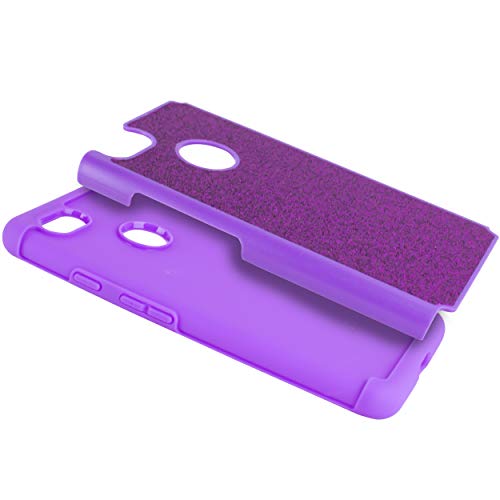 Glitter Hard Case for Google Pixel 3 XL, Glitter Bling Hard Cover with Dual-Layer [Hard PC Back Exterior + Soft TPU Interior] for Girls (Purple) - Thumbnail 2