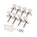 Andoer Machines Tuners Pegs Tuning Key with White Pearl Plastic Knobs 4L+4R for Mandolin