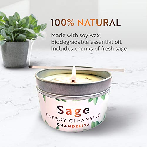 CHANDELITA-Aromatherapy-Candle-Scented-with-Pure-Sage-for-Home-Blessing-and-Energy-Sage-Leaves-with-Soy-Wax-for-Purification-Relaxation-Meditation-and-Chakra-Healing
