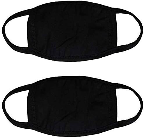 2 Pack of Mouth Mask 3 Layer, Soft and Reusable Cotton Mouth Face Masks, Korean Fashion, Anti Dust Warm for Woman and Man, Safe for Smoke, Comfortable Mask (Black)