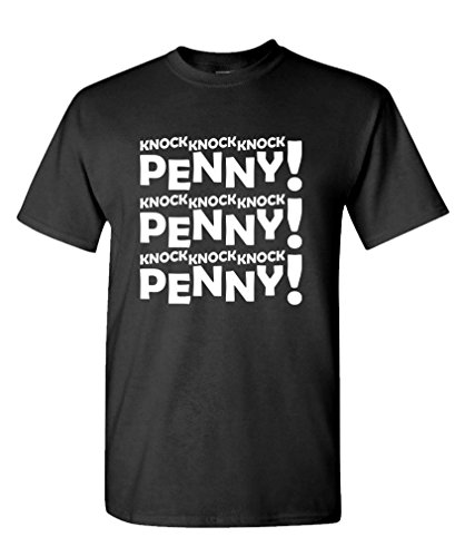 KNOCK KNOCK PENNY - big bang sheldon funny Tee Shirt T-Shirt, 2XL, Black