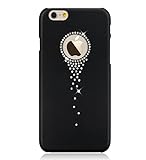 iPhone 6 Case, NOVOLAND The Angel's Tears Bling iPhone 6 6s (4.7-Inch) Diamond Case for Girls and Women, Unique Glitter PC Hard Case Ultra Thin, Black
