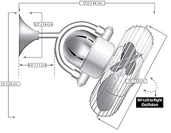 Matthews KC-BK Kaye 13" Outdoor Wall Fan / Ceiling
