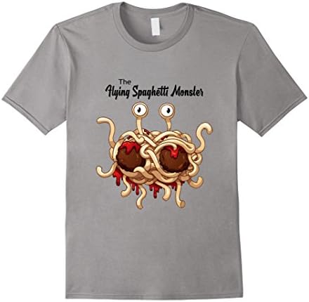 Men's FSM Flying Spaghetti Monster Pastafarian Vintage Style Tee 2XL Slate