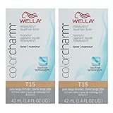 Wella Color Charm Hair Toner T15 Pale Beige Blonde 1.4 oz (2 Pack)
