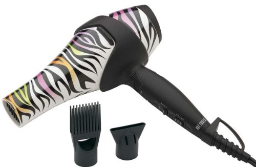 Hot Tools CeramicTi Professional Ionic Salon Hair Dryer, Rainbow Zebra-1875 Watt