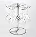 MyGift Classic Elegant Silver Metal Tabletop 6 Wine Glass Display Holder Drying Rack Stand/Air Dry System