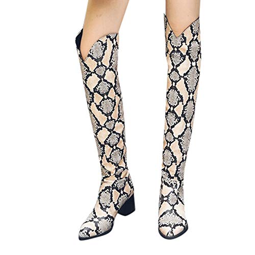 41XD3aOg0uL Botas Martin Mujer Invierno Zapatos De TacóN Alto con Estampado De Serpiente OHQ Botas Retro De Caballero Botines sobre… Botas Martin Mujer Invierno Zapatos De TacóN Alto con Estampado De Serpiente OHQ Botas Retro De Caballero Botines sobre… - Imagen 4