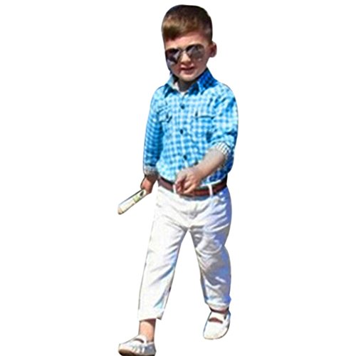 FEITONG 1Set Kids Baby Boys Long Sleeve T-Shirt Tops+Trousers+Belt