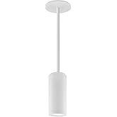 LUXRITE 2.5-Inch LED Cylinder Pendant Light with 6FT Adjustable Cord, 5CCT Selectable (2700K–5000K), 1100 Lumens, 15W, CRI 90