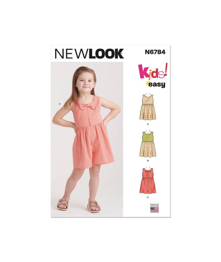 NEW LOOK Paper Pattern UN6784A Children's Dresses and Romper A (3-4-5-6-7-8)
