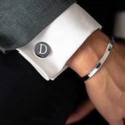 LOYALLOOK Black Initial D Cufflinks and Tie Clip