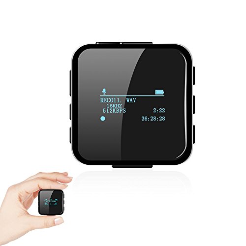 Mini Audio Recorder BIBENE Digital Micro Voice Recorder Voice Activated Recorder with High Sensitive Double Noise Reduction Microphone 8GB Memory 1536Kpbs PCM and LCD Screen for Meetings Lectures