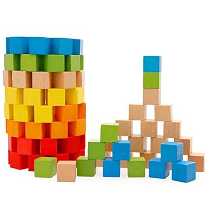  Greensun Tm 100pcsset Colorful Wooden Cube 3d