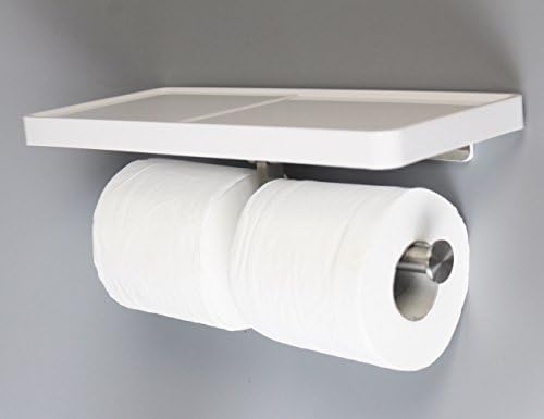 Xogolo Elegant Bath Double Roll Toilet Paper Holder, Wall Mount Dual Tissue TP Hook SUS304 Stainless Steel, Coming with White Top Holder