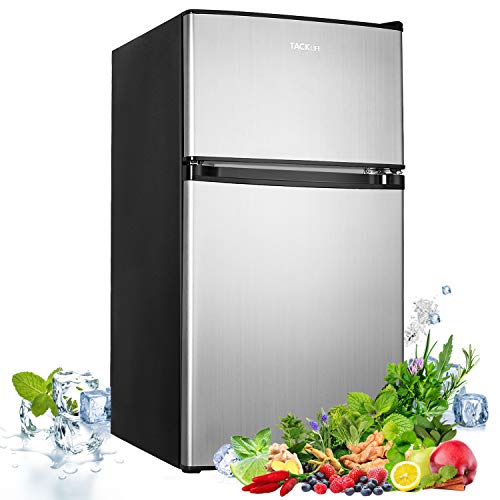 TACKLIFE Mini Fridge with Freezer, 3.2 Cu.Ft Compact Refrigerator, 37DB