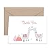 Paper Frenzy Llama Thank You Note Cards and Kraft Envelopes - 25 pack