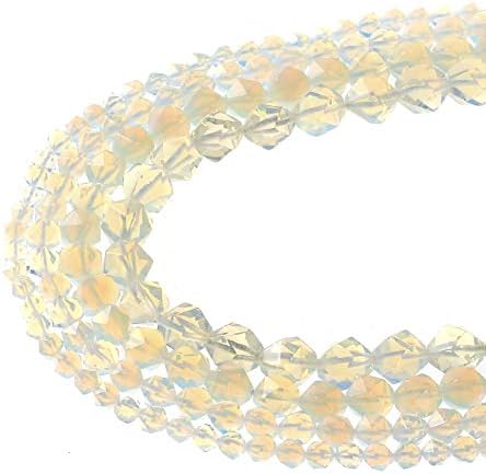 Ruilong AA+ Grade Faceted Natural Stone DIY Precious Gemstone Loose Strand Beads for Jewelry Making (Opal, 8MM)