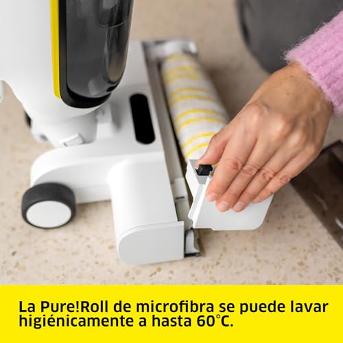 fregadora aspiradora eléctrica sin Cable FCV 4 con 4 Modos de Limpieza, duración de la batería: Aprox. 45 min, Rendimiento de Superficie por Carga: Aprox. 200 m²