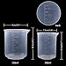 JPSOR 5 Pcs Clear Plastic Graduated Cylinder, 10, 25, 50, 100, 250ml, with 2 Plastic Beakers & 1 Cylinder Brush