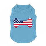 National Pride Puppy T Shirt Pet Summer Clothes Cute Vest Blue Small
