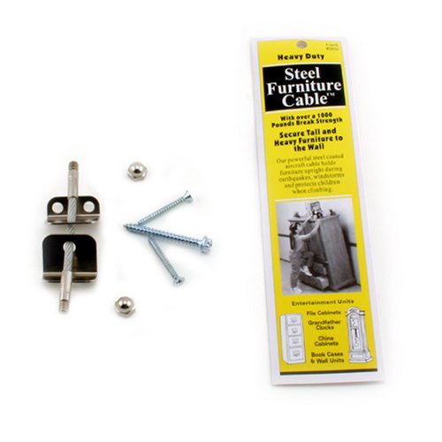 Quakehold! 2930 4-Inch Steel Furniture Cable