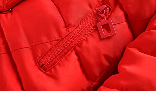 Jojobaby Baby Boys Girls Hooded Snowsuit Winter Warm Fur Collar Hooded Down Windproof Jacket Outerwear (18-24 Months, Red)