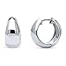BERRICLE Sterling Silver Dome Small Hoop Huggie Earrings for Women 0.6 inch