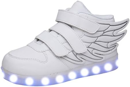 Kids Boy and Girl's High Top Led Sneakers Light Up Flashing Shoes