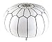GRAN White Handmade Leather Moroccan Pouf Footstool Ottoman | Genuine Leather with Hand Embroidered Black Stitching | Unstuffed