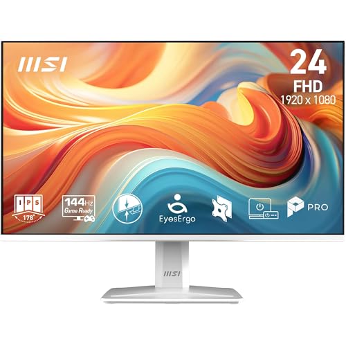PRO MP243W E14 Computermonitor FHD 61 cm (24 Zoll), 1920x1080 IPS, 144Hz, 1ms, HDR, Adaptive Sync, Augenpflege, integrierter Lautsprecher, HDMI 1.4b, DP 1.2a, Rahmenlos, neigbar