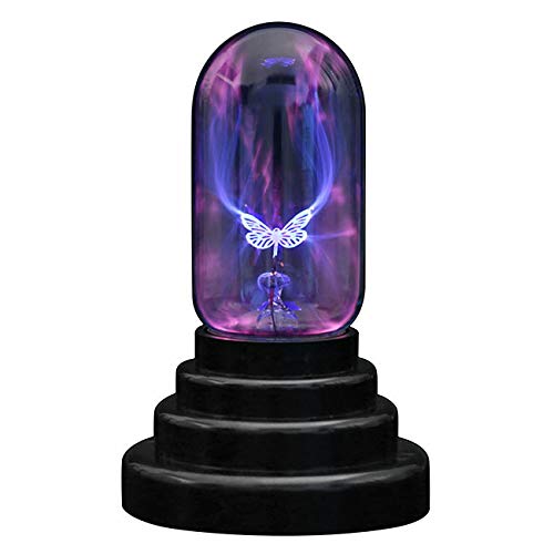 3" Magic Plasma Lamp Touch Sensitive Glass Lighting Ball Lamp USB Powered Plug in Electric Oval Lamp for Office Home Bedroom Table Decor