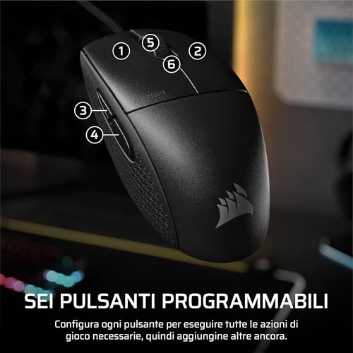M55 Mouse da Gioco FPS Leggero e Cablato – Nero
