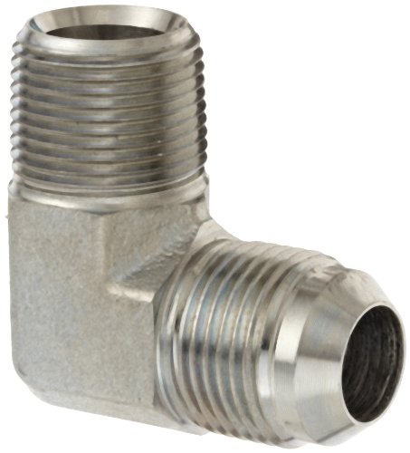 Dixon Valve & Coupling 2501-12-12 Zinc Plated Steel Hydraulic Fitting,Â  90 Degree Elbow, 1-1/16"-12 NPT Male 37 Degree Flared x 3/4"-14 NPTF Male