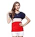 Eastabile Women Summer Stripe Chiffon T-Shirt Short Sleeve Casual Tops Blouse (green)