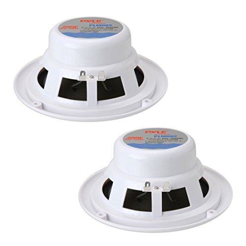 Pyle-PLMRS62-Dual-65-Water-Resistant-Marine-Speakers-2-Way-Full-Range-Stereo-Sound-Built-in-Tweeters-200-Watt-Silver-Pair