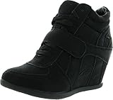 Top Moda SAMMY-40 High Top Velcro Womens Hidden Wedge Sneaker Shoes
