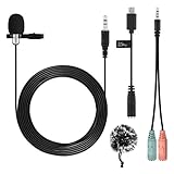 DGFAN Lavalier Lapel Microphone - Omnidirectional Condenser 6.56ft Wireless Lavalier Mic with GoPro Adapter for HERO 3 3+ 4 / iPhone & Smartphones / DSLR and PC(Including Windscreen and Wind Muff )