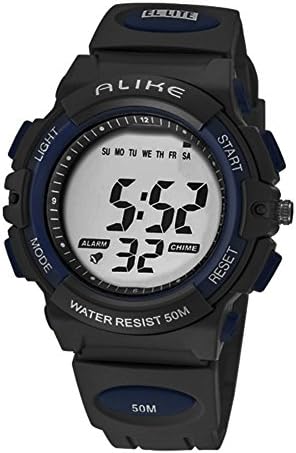 Sports Watch,Lightweight Waterproof LED Round Digital Dial Wristwatch With Alarm Back Light Stopwatch Calendar for for Student Boy Kid
