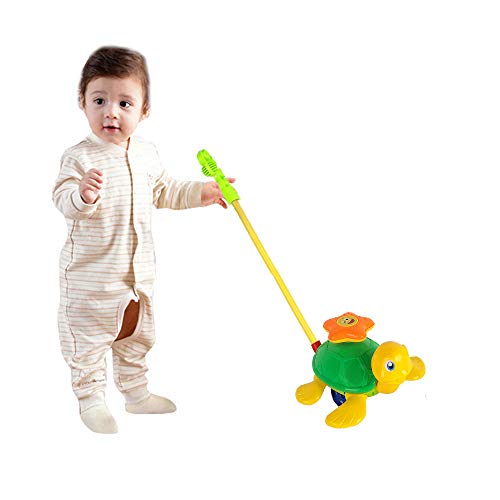 O-Toys Baby Push and Pull Toy Funny Turtle Push Walker for Kids Toddlers Infants Trolley Early Education Learning Walking Toys Boys Girls 12 Months to 4 Years - Thumbnail 2