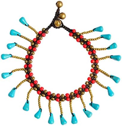 FDG Women Boho Anklet Foot Jewelry turquoise anklets fashion Multilayer Charm Beads Sea Handmade -Blue