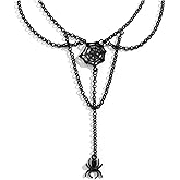 Kercisbeauty Spider Net Pendant Black Choker Necklace for Women Halloween Party Jewelry Punk Gothic Black Necklace (Style 1)