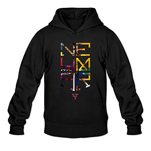 QDYJM Men's Neymar JR Logo Soccer Hoodie- Black