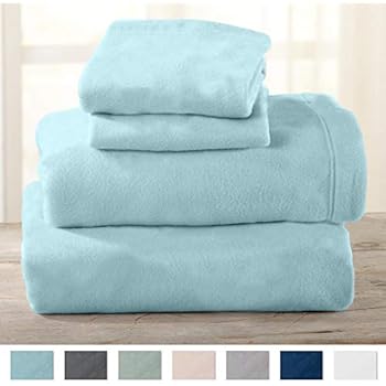 Home Fashion Designs Maya Collection Super Soft Extra Plush Fleece Sheet Set. Cozy, Warm, Durable, Smooth, Breathable Winter Sheets in Solid Colors (Full, Cloud Blue)