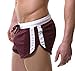 Men's Draw-String Slack Shorts Men's Swimming Trunks Boxer Brief Swimsuit Coffee US S(tag M)